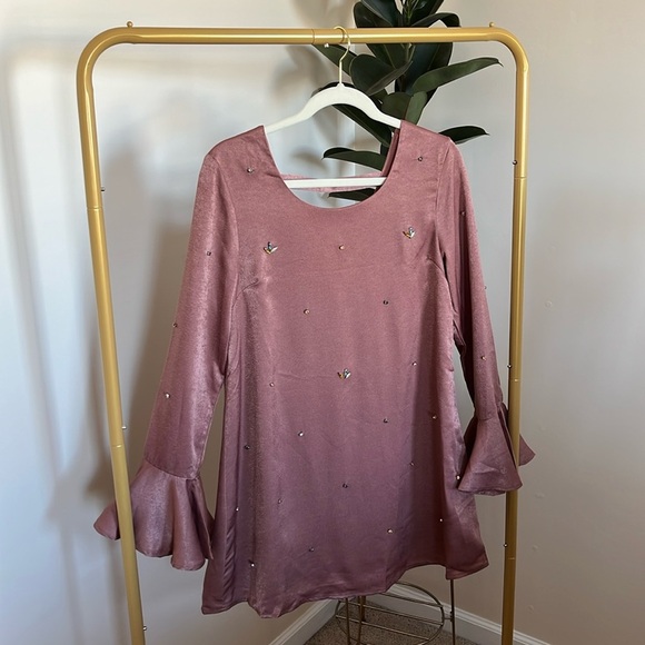 NWT Mauve Pink Gem Stud Dress - Picture 1 of 4